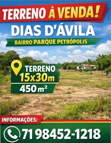 Terreno todo plano 450m° $30.000 valor aberto a negociação rua pavimentada com calcada.