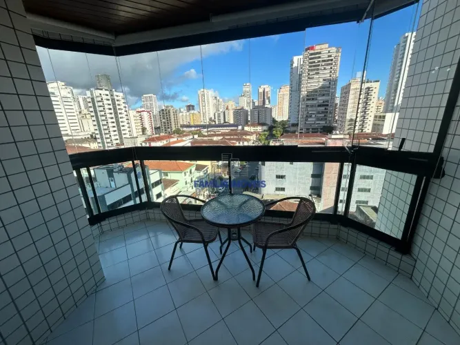 Venda apartamento frente 3 quartos sacada Boqueirão Santos/SP