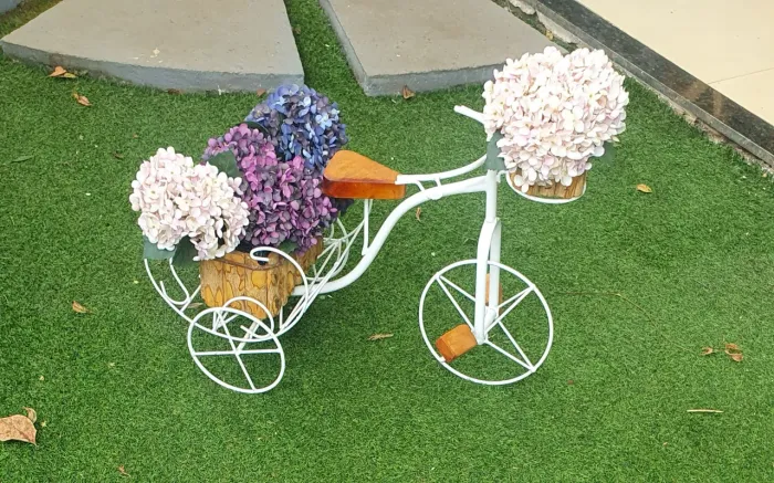Bicicleta jardim decorada completa