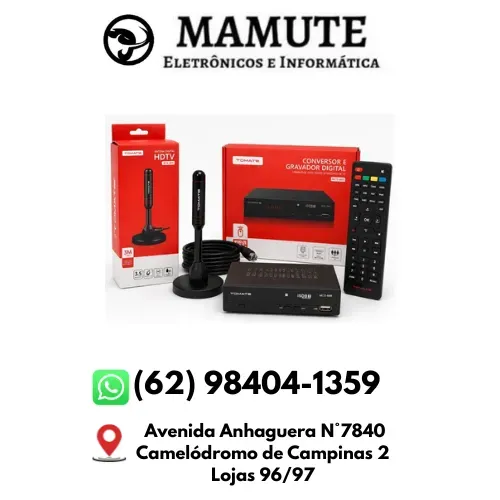 Kit Conversor Digital Para Tv E Antena Interna C/imã E Cabo 3mts Canal Local Copa