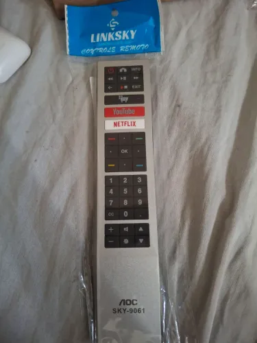 Controle para tv aoc sky 9061 + pilhas inclusas 