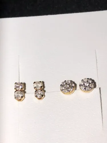 Brincos de Segundo Furo em Ouro 18K com Diamantes