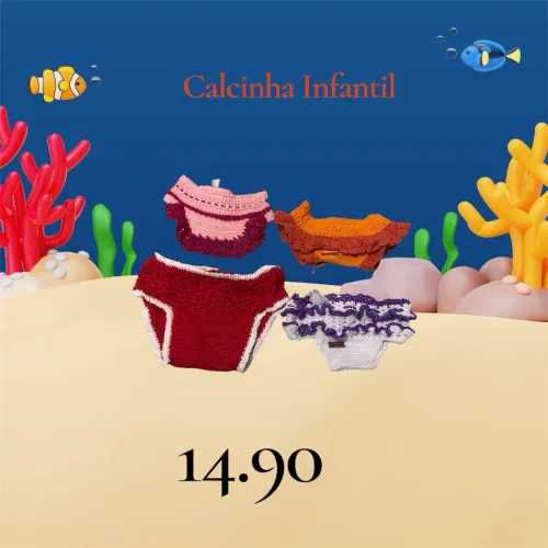 Calcinha Infantil de Crochê 