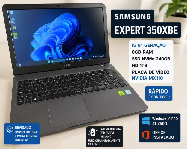 Notebook Samsung 350x i5 8ª Geração + SSD NVMe + Placa de Vídeo | Rápido | Revisado