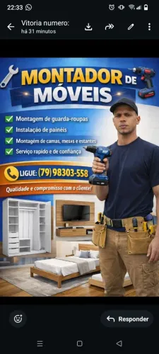 Trabalho com mudança montagem e desmontagem de móveis 