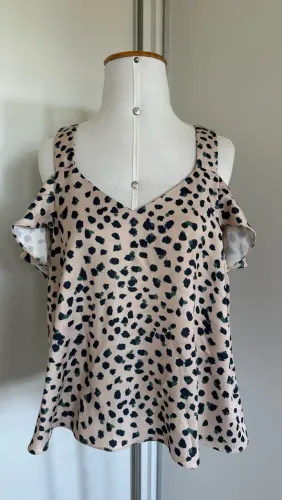 Blusa Maria Filó Estampada Animal Print Tamanho G