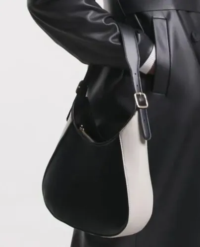 Bolsa bicolor preto/branco