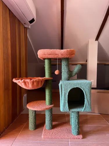 Torre Arranhador para Gatos com Casinha e Rede | Pouco Uso