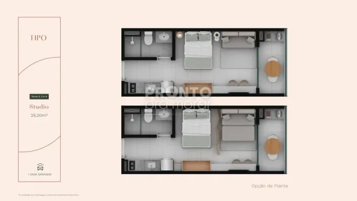 Flat com 1 quarto em Carneiros