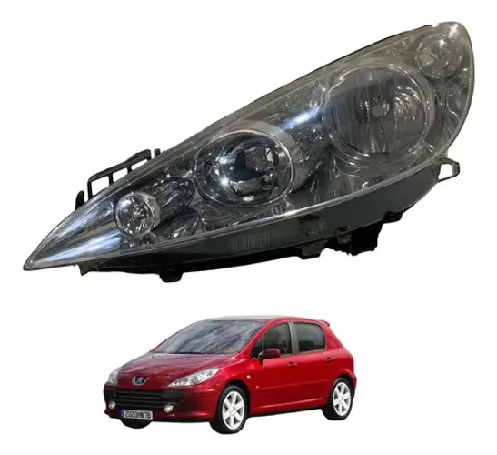 Farol Esquerdo Foco Duplo Peugeot 307 2007 A 2012 Esquerdo/motorista