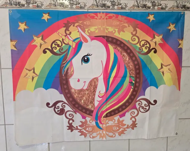 Painel infantil Únicornio - 1,24x96 - aniversário