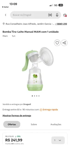 Bomba extrair leite mam 