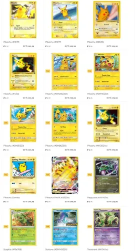Coleção de cartas Pokémon TCG abaixo da liga diferentes idiomas