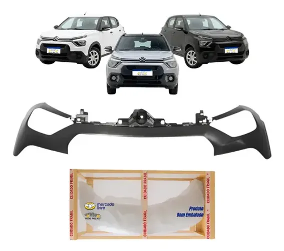 Parachoque Dianteiro Superior Citroen C3 2022 23 24 25 2026 Preto Liso Para Pintura