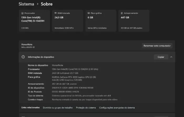 Notebook Gamer Acer Nitro V15