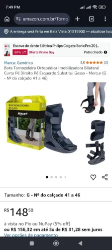 Bota Imobilizadora M1 curta Mercur