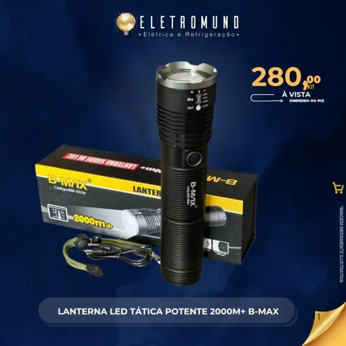 LANTERNA LED TÁTICA MILITAR POTENTE 2KM B-MAX