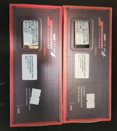 Kit Memória RAM DDR4 16GB (2x8GB) Geil SuperFrame, 8GB, 3200MHz