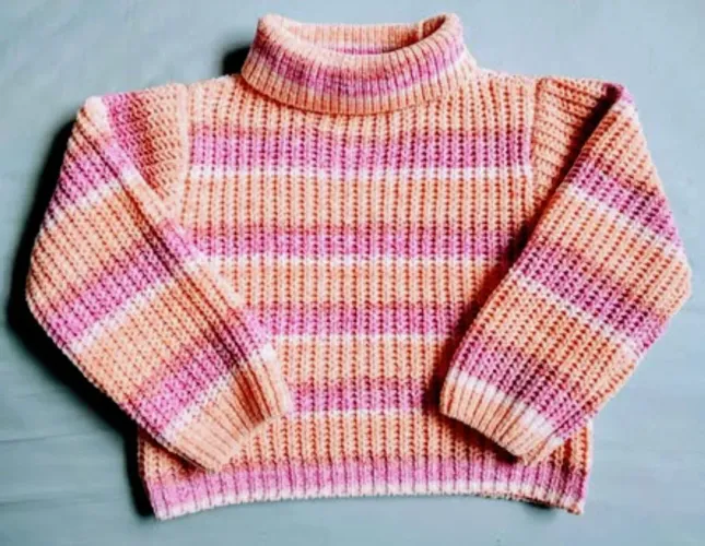 Suéter Pool Kids gola alta colorido tamanho 6 (veste 4 ou 5)