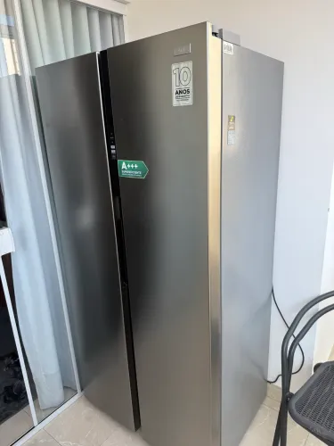 Geladeira Side by Side Midea Inox 442L Frost Free - Menos de 1 Ano de Uso