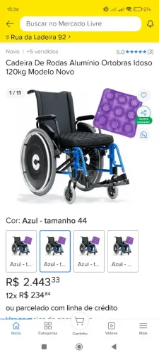 Cardeira de roda ortobraz conservada marca muito boa