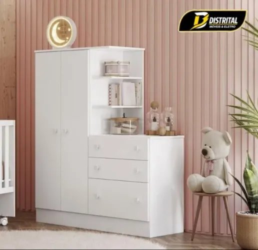 Guarda Roupa/Cômoda Doce Sonho 2 Portas 3 Gavetas Pronta Entrega