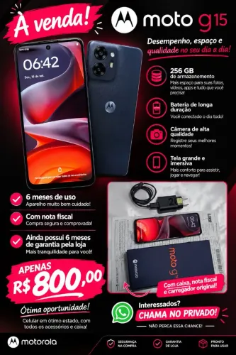 Celular moto g 15 256 gb