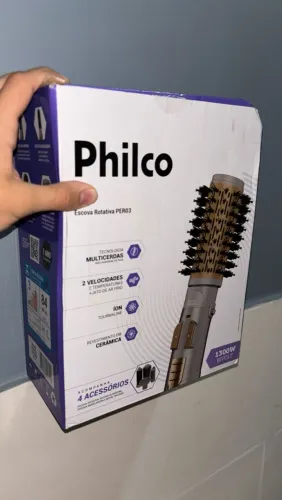 Escova Secadora Alisadora Philco PER03 1300W Bivolt Nova