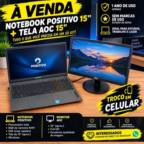 Kit notebook + tela
