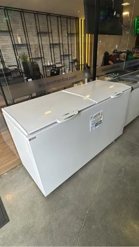 Freezer horizontal 535 litros 2 tampas Gelopar novo 