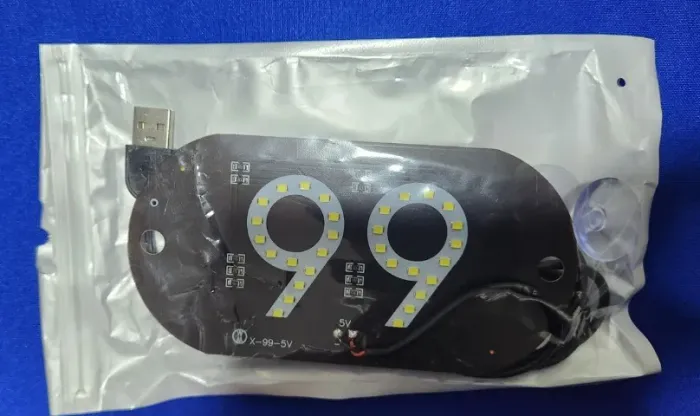 Placa LED 99 para Motoristas de Aplicativo - Alimentação USB 5V