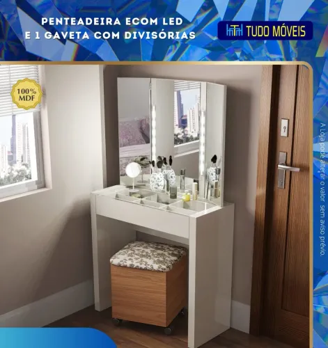 Penteadeira camarim com led