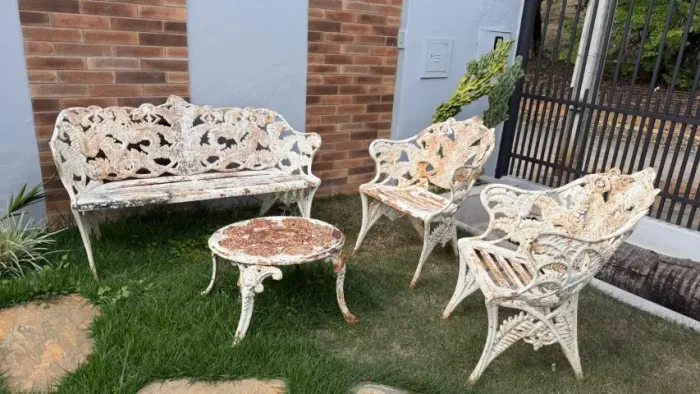 Conjunto samambaia para jardim em ferro fundido 