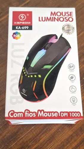 Kit Mouse luminoso com fio e mousepad