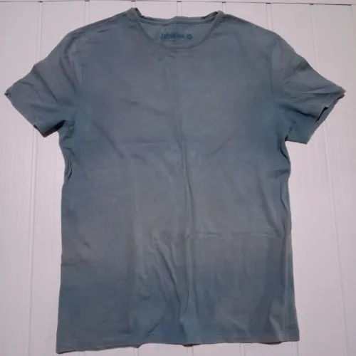 Camisa básica blusa masculina slim camiseta azul tamanho M