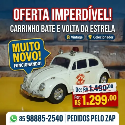 Carrinho bate e volta anos 80 estrela funcionando 