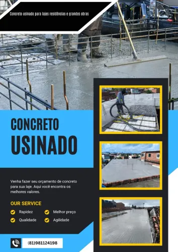 Concreto usinado e aluguel de bomba estacionaria