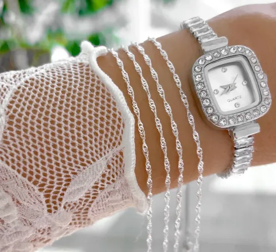 Pulseira Singapura 19cm - PRATA 925