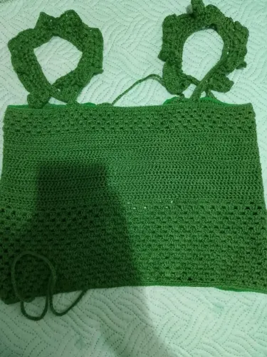 cropped de crochê