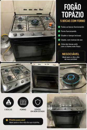 Fogão Topázio 5 Bocas
