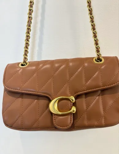 Bolsa coach caramelo couro ecológico