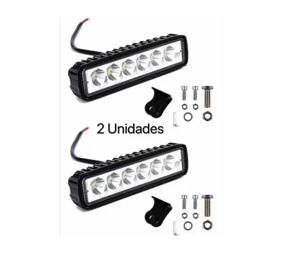 2 Farol De Milha 18w Auxiliar 6 Led Universal Kit 2 Moto Carro12/24v