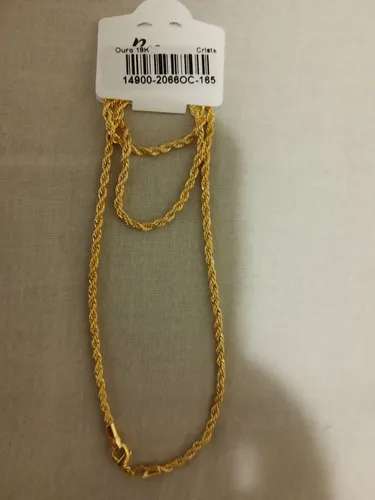 Cordão baiano banhado a ouro 18k.