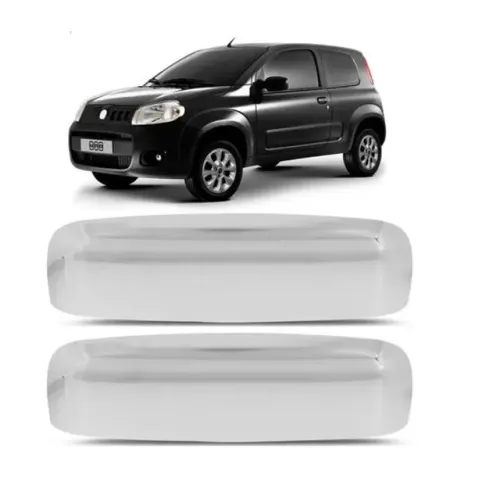 Aplique Fiat Uno 2010 à 2016 - Maçaneta Cromada 2Pt - 08.069