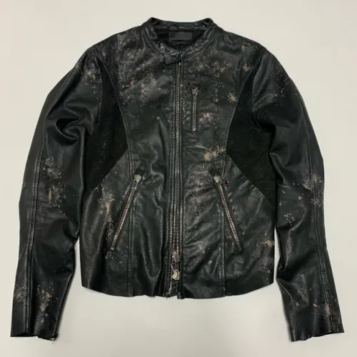 Jaqueta diesel black gold (M) couro bovino /cabra .