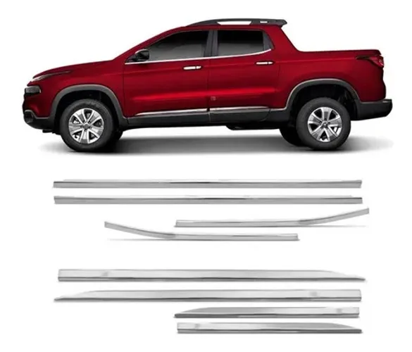Friso E Pestana Fiat Toro Cromado 2018 a 2022