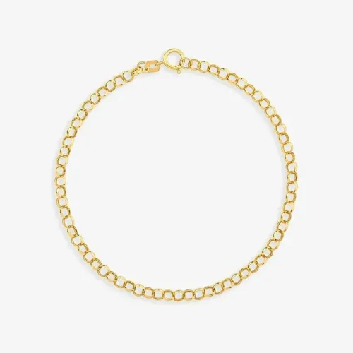 Pulseira feminina elo portuguesa em ouro 18k
