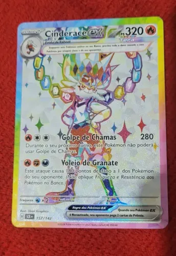 Card Pokemon Cinderace EX ultra rara 157/142 Original Novo 
