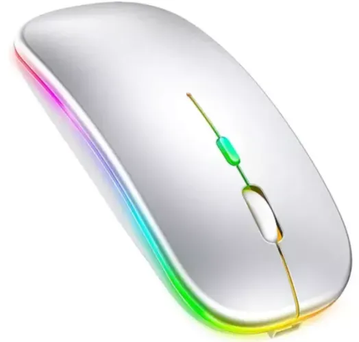 Mouse Sem Fio Rgb Recarregável Ergonômico Wireles Optico Led + Mouse Pad Grátis!!!