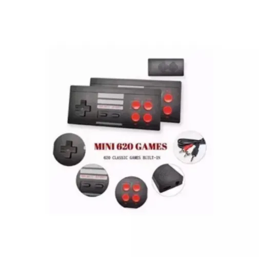 Vídeo game com 620 jogos do Nintendo com 2 joysticks sem fio 